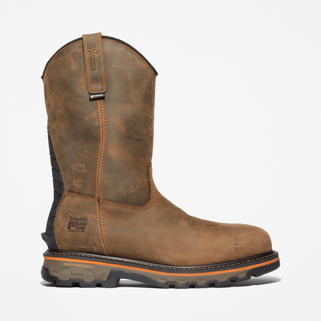 Mens True Grit Pull On Composite Toe Waterproof Work Boot TBL Turkish Coffee Brown HERO