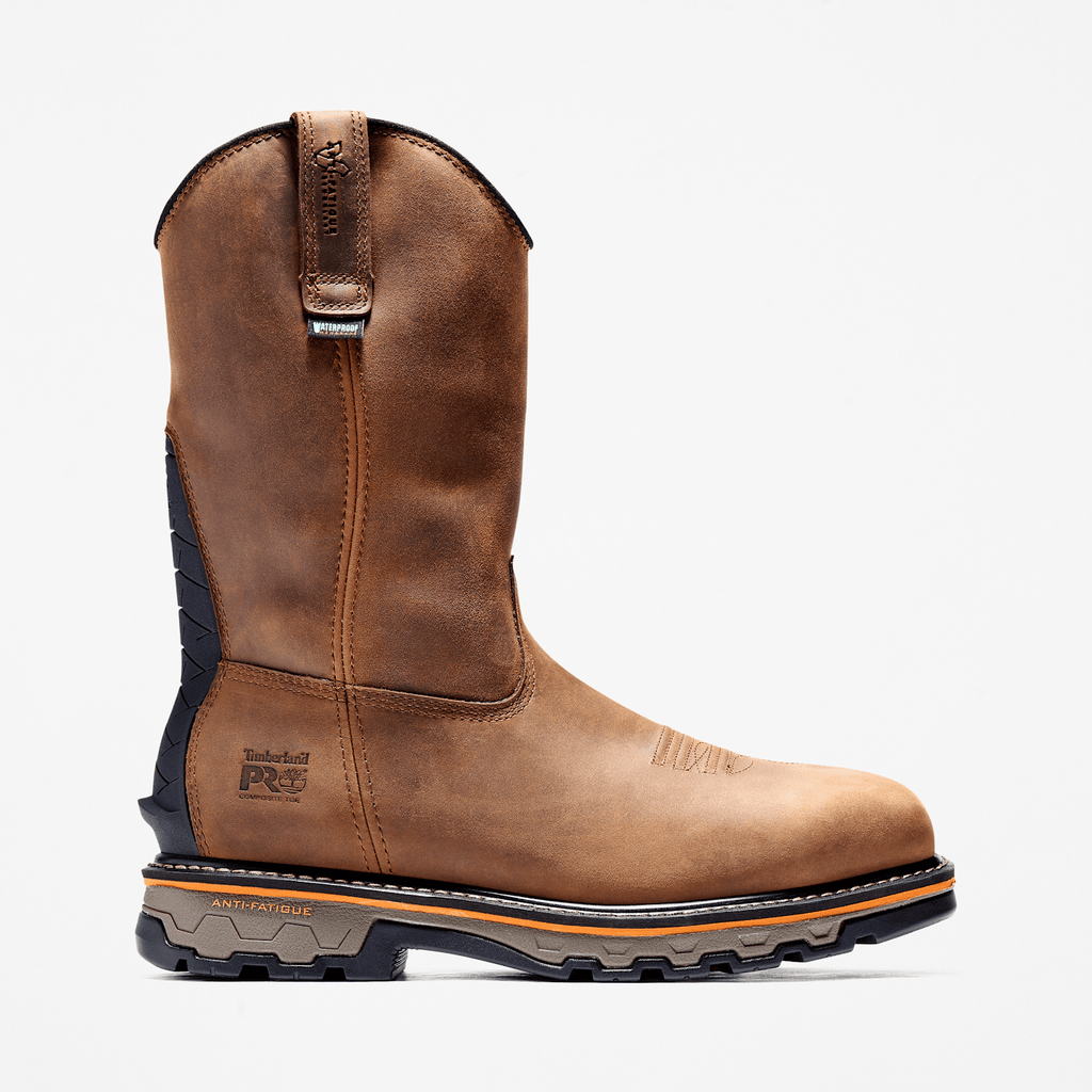 Mens True Grit Pull On Composite Toe Waterproof Work Boot TBL Earth Brown HERO