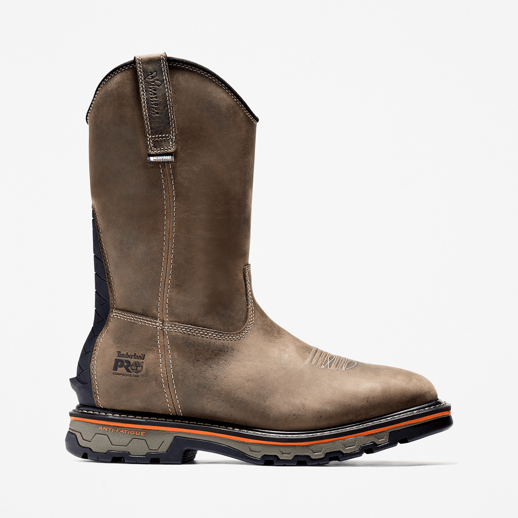Mens True Grit Pull On Waterproof Work Boot TBL Turkish Coffee HERO