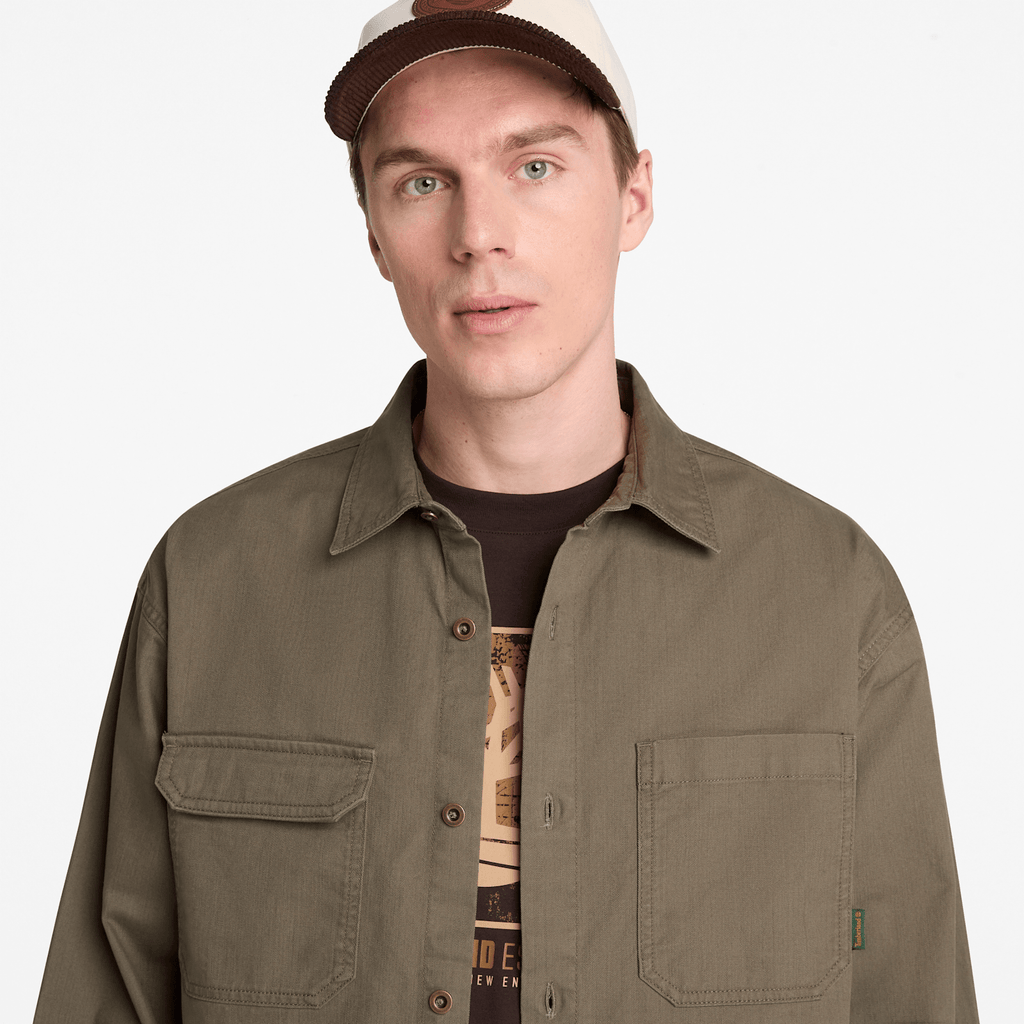 Mens Twill Overshirt TBL Dark Olive ALT3