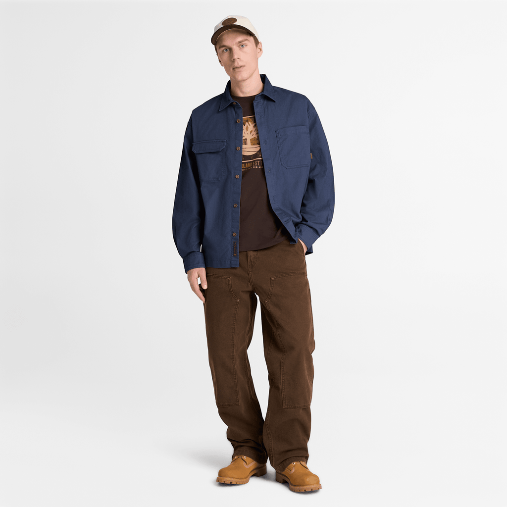Mens Twill Overshirt TBL Mood Indigo ALT2