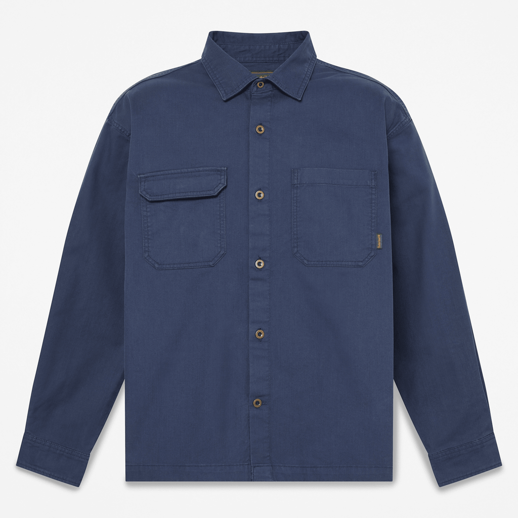 Mens Twill Overshirt TBL Mood Indigo HERO