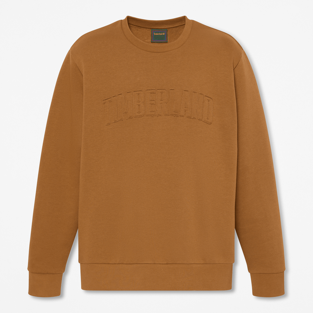 Mens Wareham Logo Patch Crew Sweatshirt TBL Dark Wheat HERO