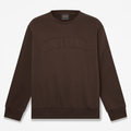 Mens Wareham Logo Patch Crew Sweatshirt TBL Dark Brown HERO