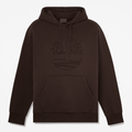 Mens Wareham Tree Logo Patch Hoodie TBL Dark Brown HERO