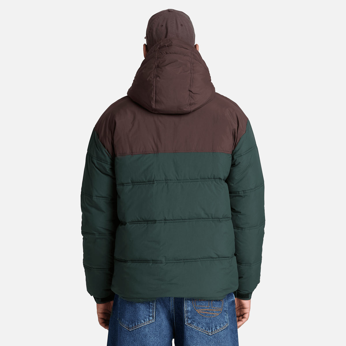 Mens Water Repellent Puffer Jacket TBL Dark GreenBrown ALT8