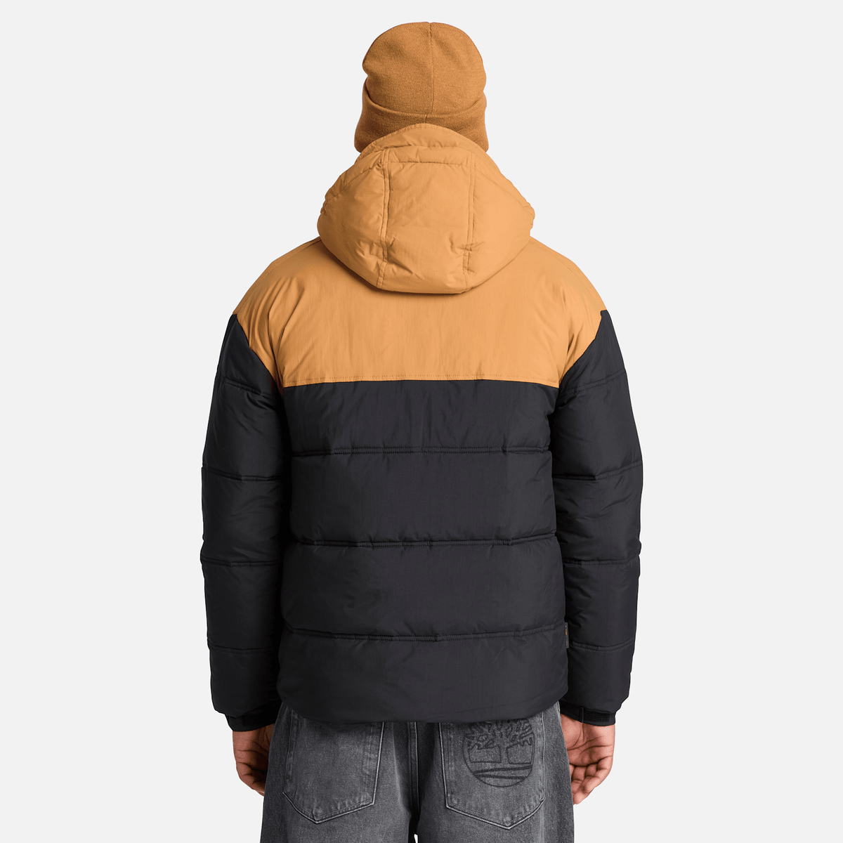 Mens Water Repellent Puffer Jacket TBL BlackWheat ALT8
