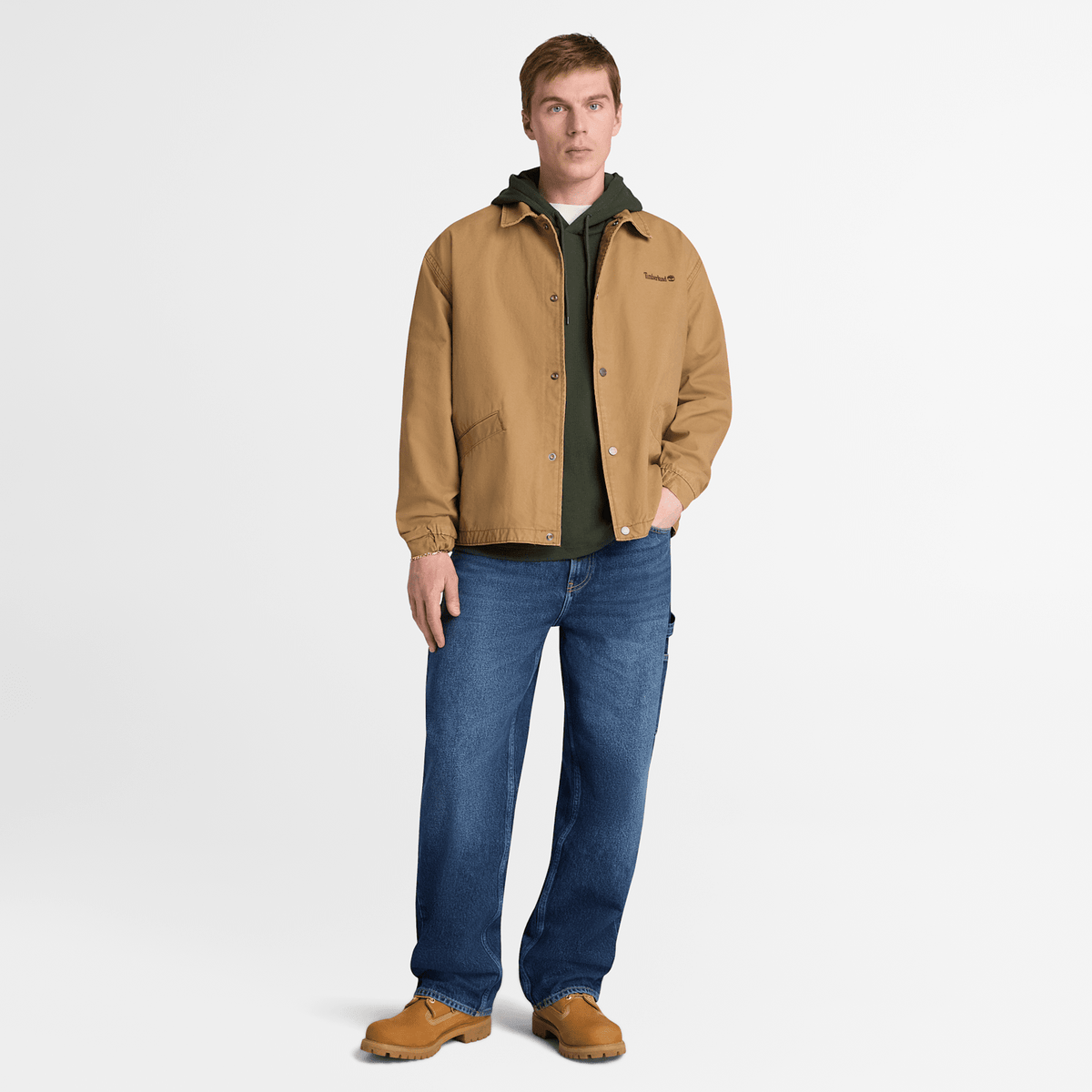 Mens Wharf River Waffle Hoodie TBL Dark Green ALT2