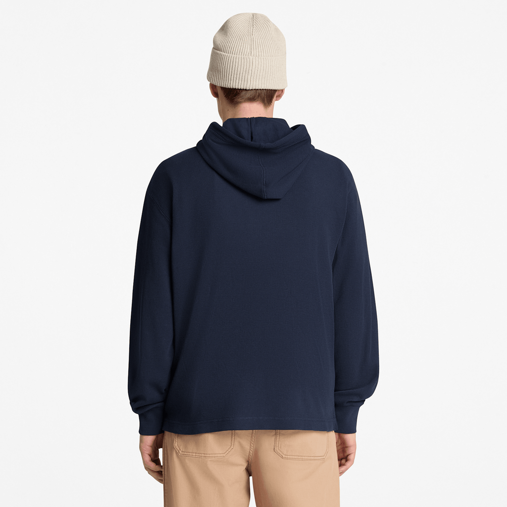 Mens Wharf River Waffle Hoodie TBL Dark Sapphire ALT8