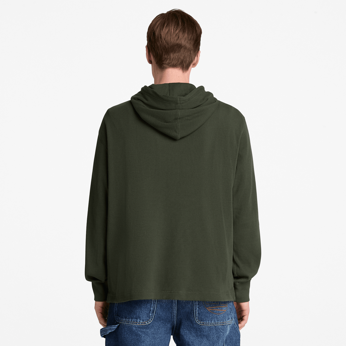 Mens Wharf River Waffle Hoodie TBL Dark Green ALT8