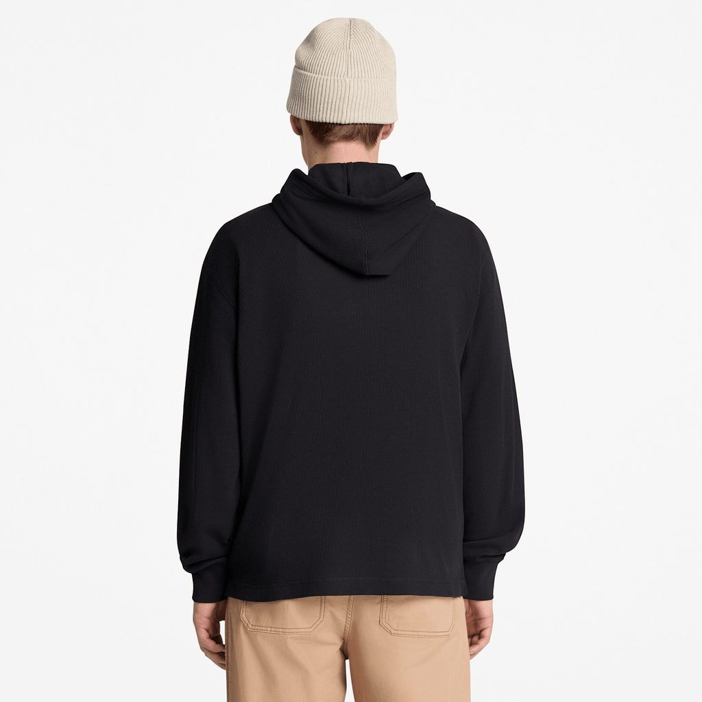 Mens Wharf River Waffle Hoodie TBL Black ALT8