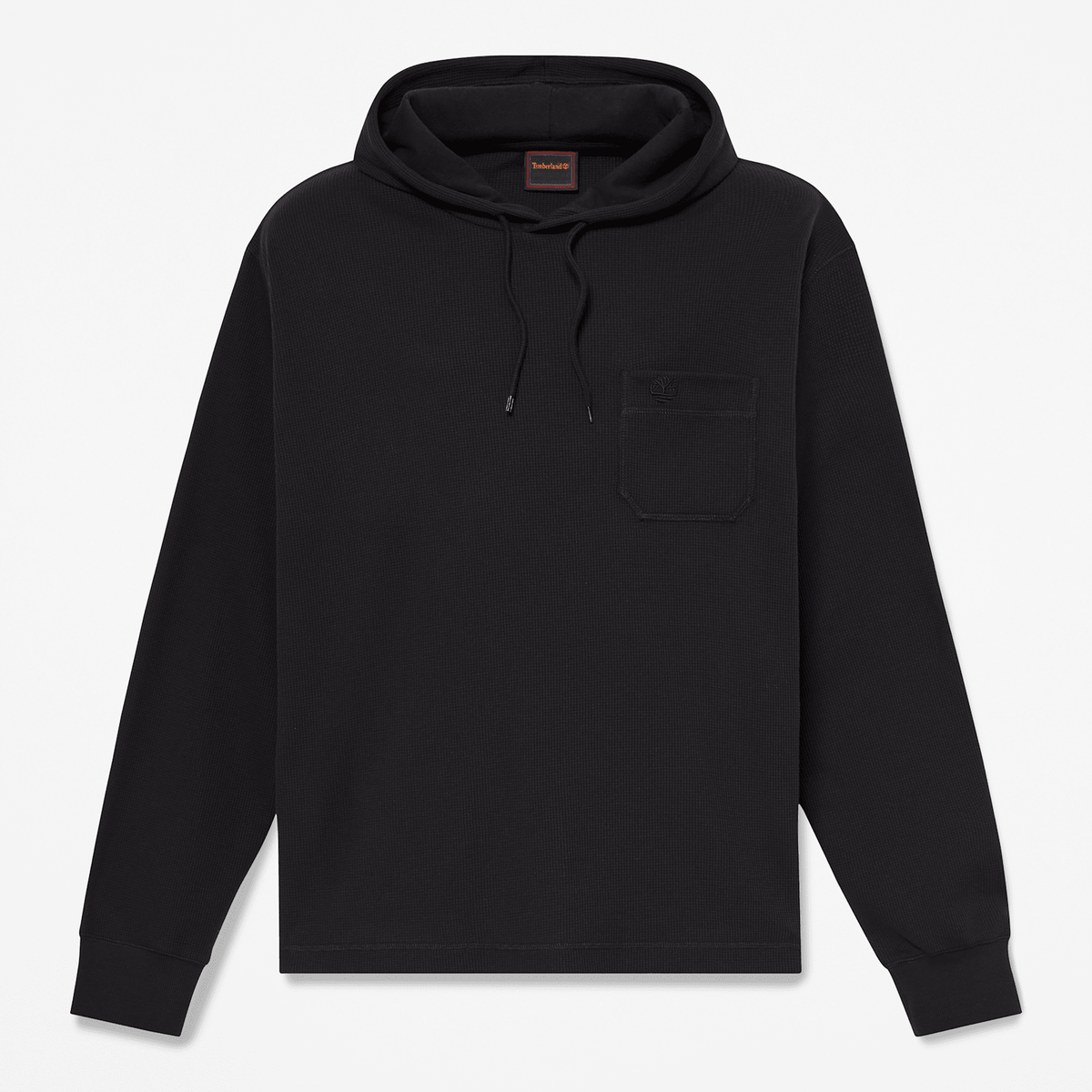 Mens Wharf River Waffle Hoodie TBL Black HERO
