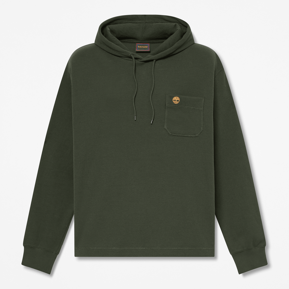 Mens Wharf River Waffle Hoodie TBL Dark Green HERO