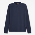 Mens Wharf River Waffle LongSleeve Polo TBL Dark Sapphire HERO