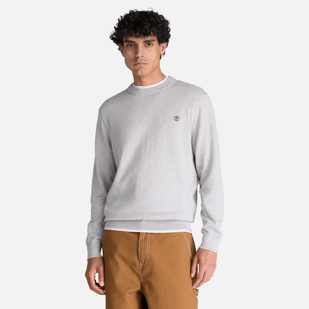Mens Williams River Cotton Crewneck Sweater TBL Medium Grey Heather ALT1