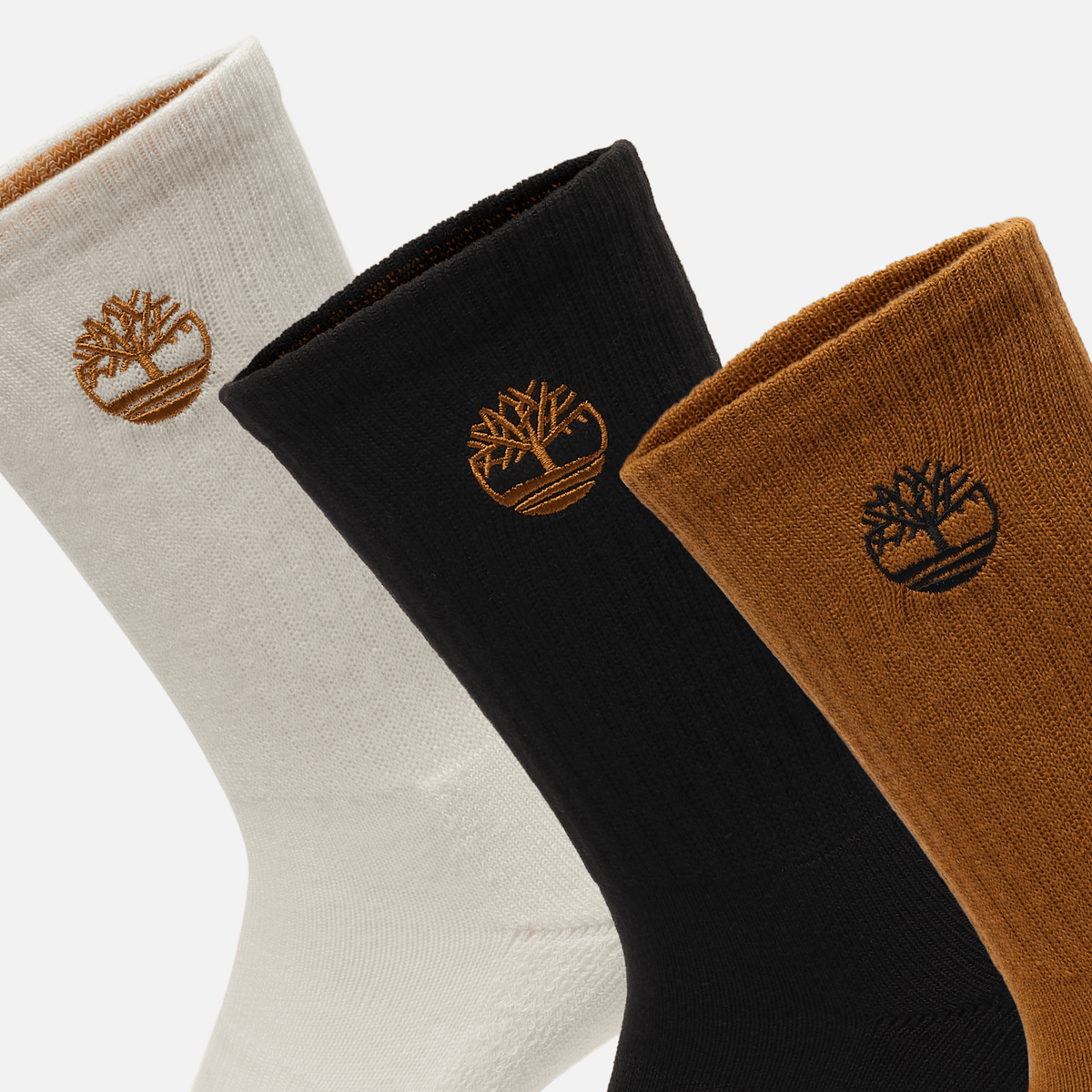 Newmarket Village 3Pack Logo Crew Sock TBL Wheat ALT2