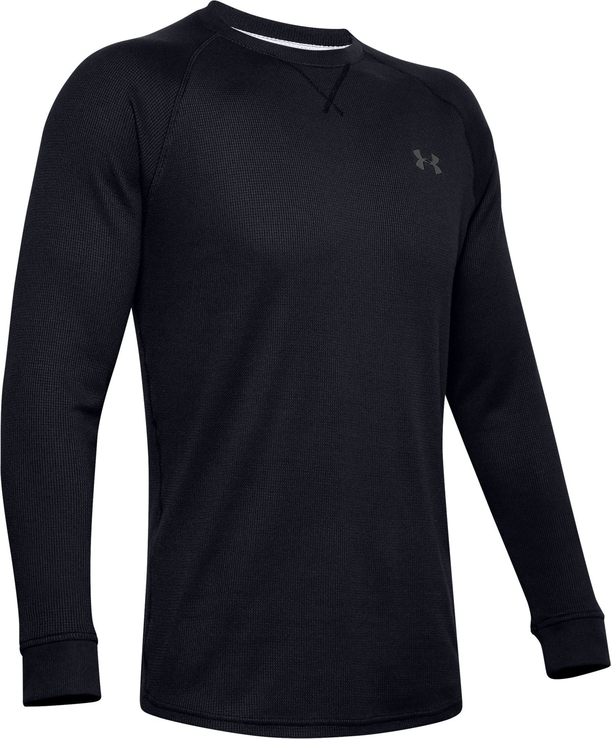 UA Waffle Men's Crew Long Sleeve - Black