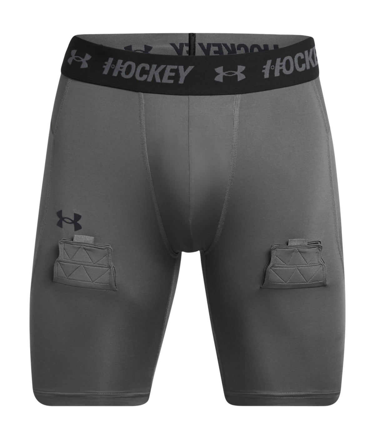 UA Hockey Compression Men's 9" Shorts - Gray