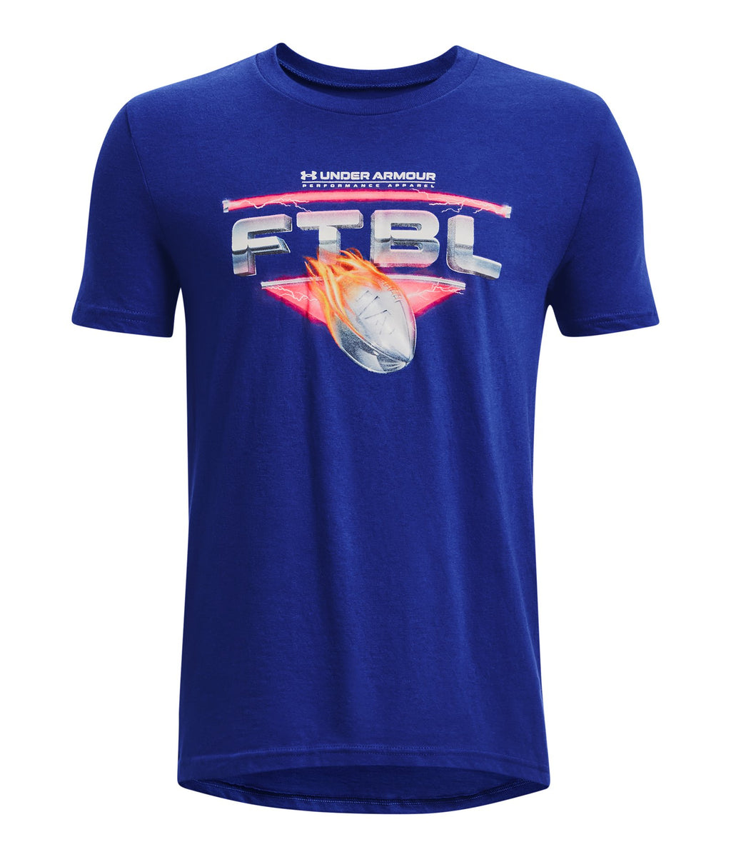 UA Football Chrome Boys' Short Sleeve - Blue