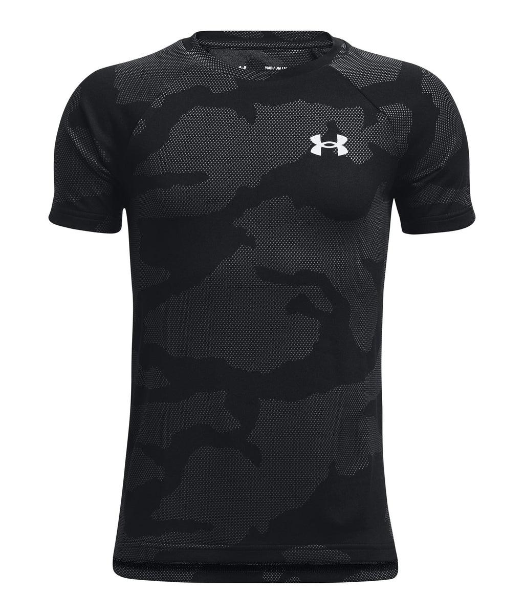 UA Velocity Jacquard Boys' Short Sleeve - Black
