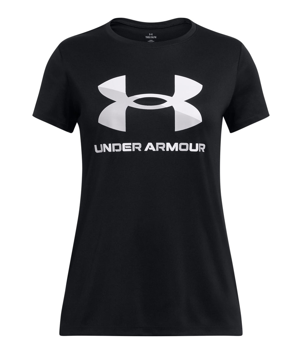 UA Velocity Big Logo Girls' Short Sleeve - Black