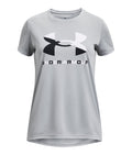 UA Velocity Big Logo Girls' Short Sleeve - Gray