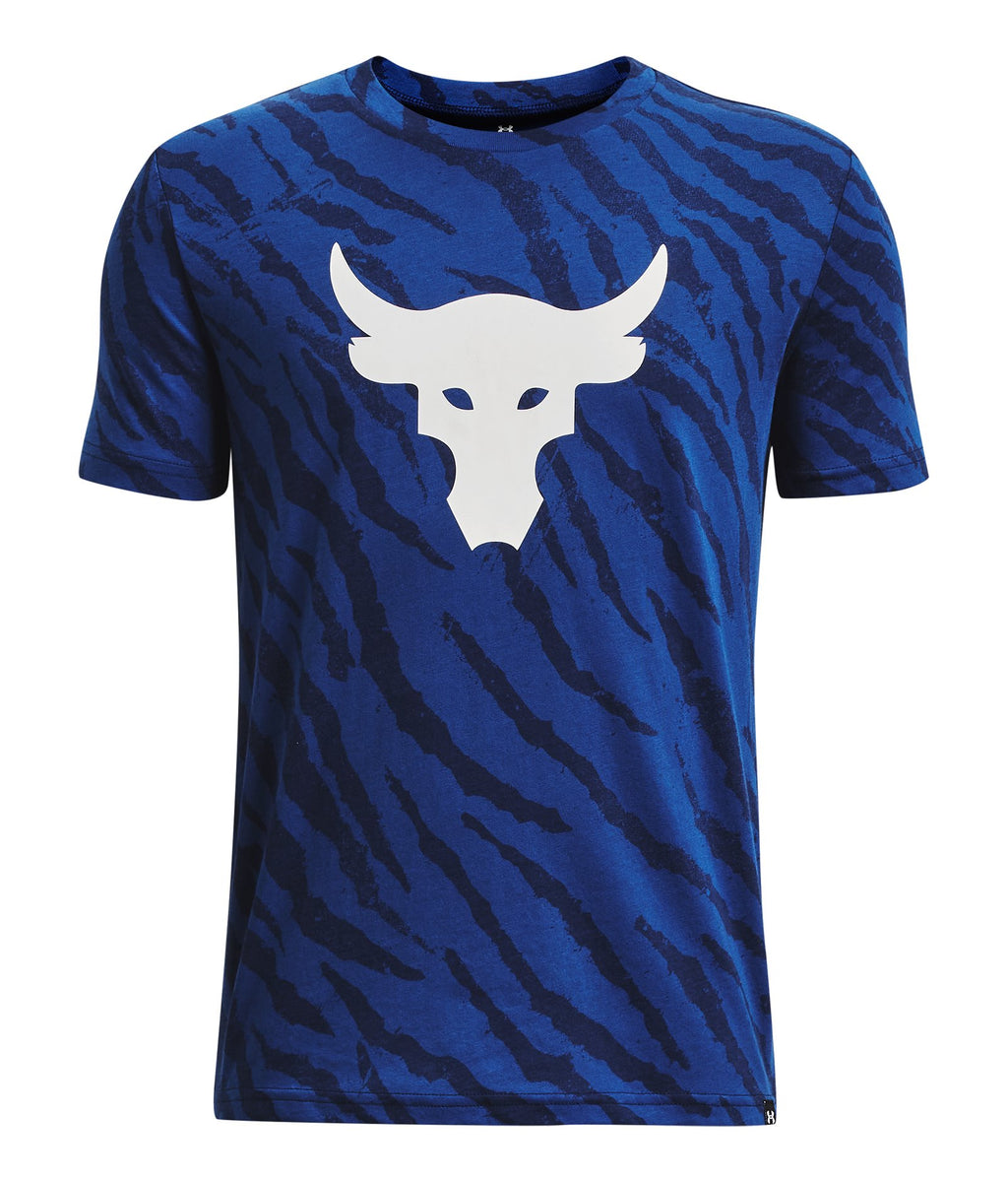 Project Rock Logo Printed Boys' Short Sleeve - Blue