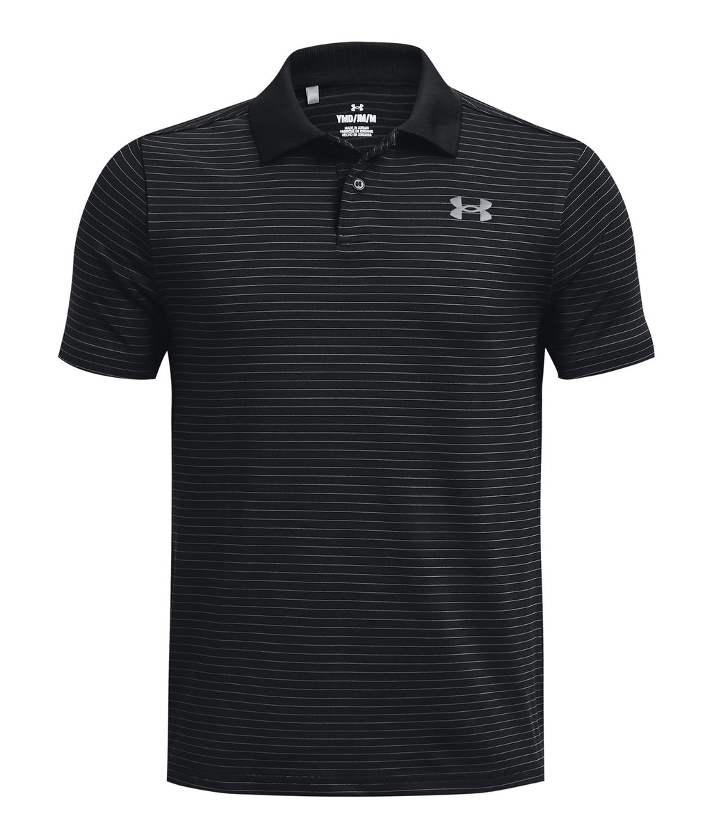 UA Matchplay Stripe Boys' Polo - Black