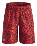 Boys' UA Woven Printed Shorts null - Red