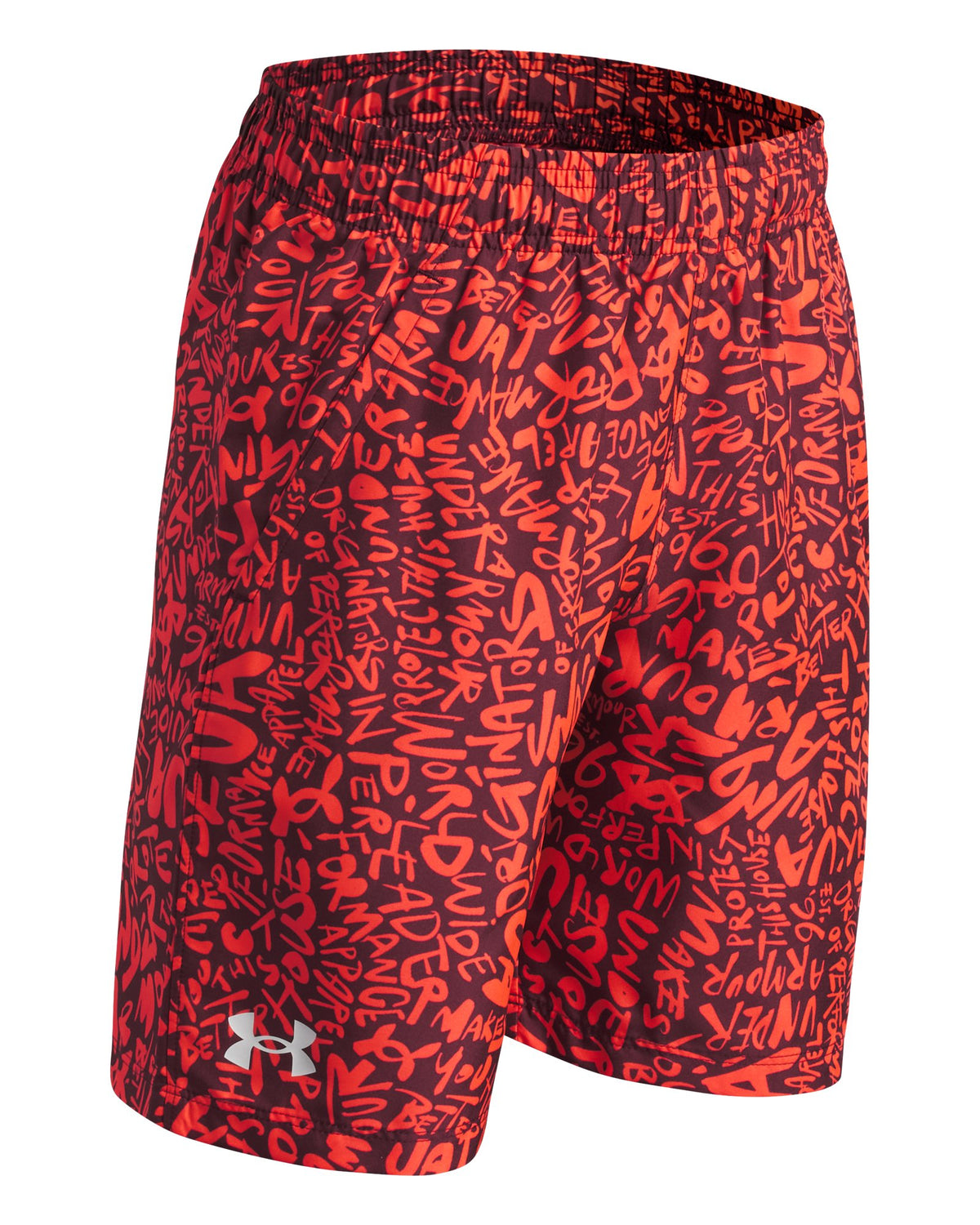 Boys' UA Woven Printed Shorts null - Red