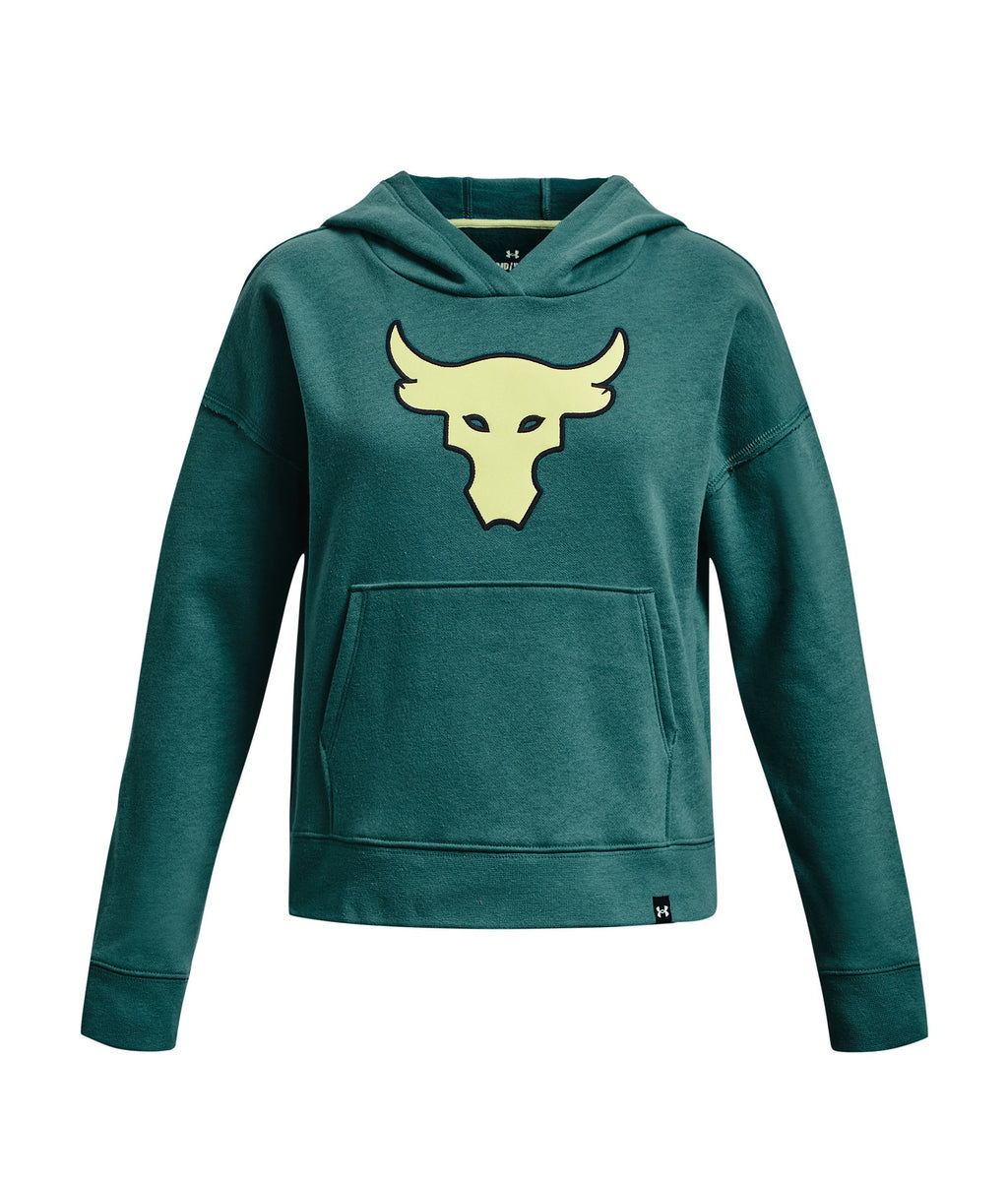 Project Rock Heavyweight Terry Brahma Bull Girls' Hoodie - Green