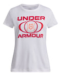 Girls' UA Velocity Softball Short Sleeve null - White