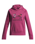 UA Rival Fleece Big Logo Print Fill Girls' Hoodie - Red