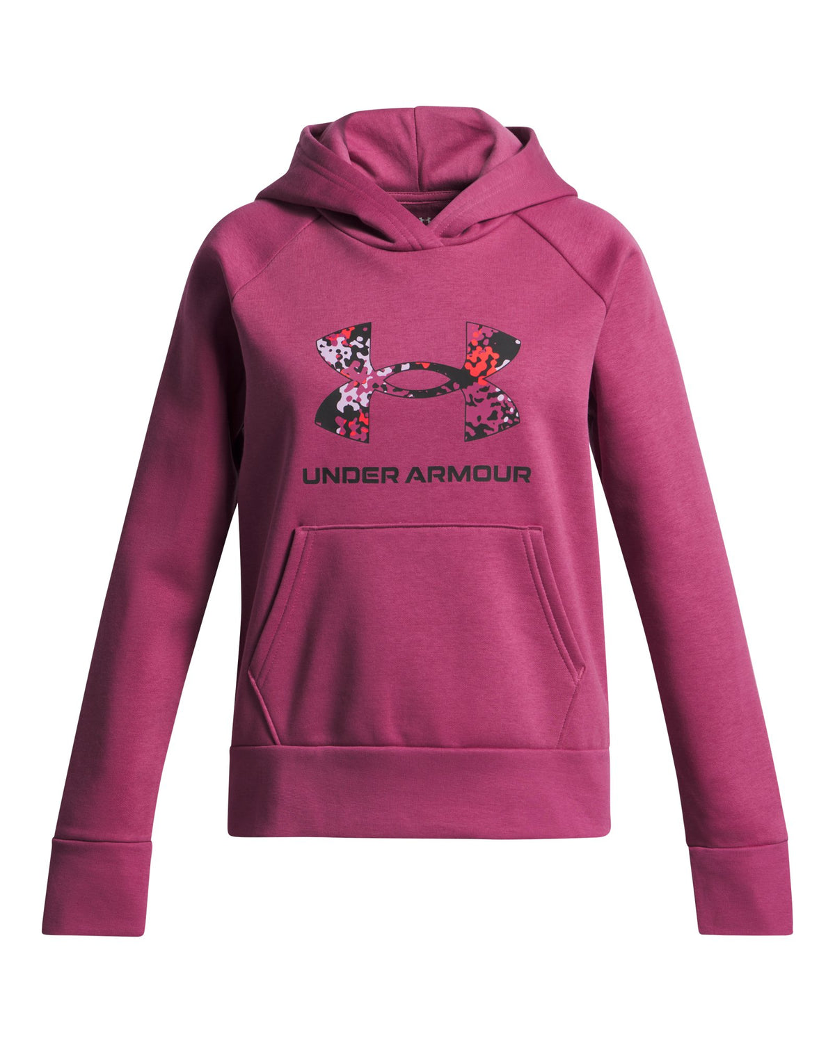 UA Rival Fleece Big Logo Print Fill Girls' Hoodie - Red