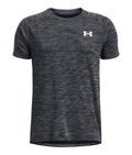 UA Tech™ Textured Boys' Short Sleeve - Black