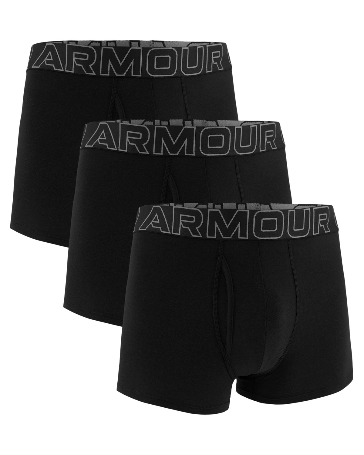 UA Performance Cotton Men's 3" 3-Pack Boxerjock® - Black