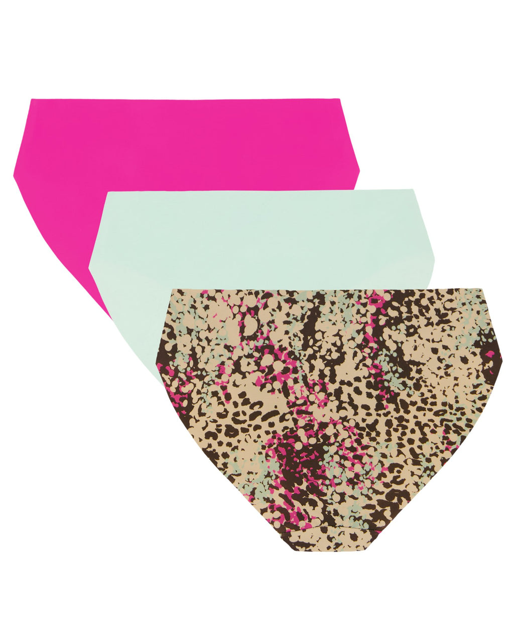 UA Pure Stretch Printed Women's 3-Pack No Show Bikini - Brown