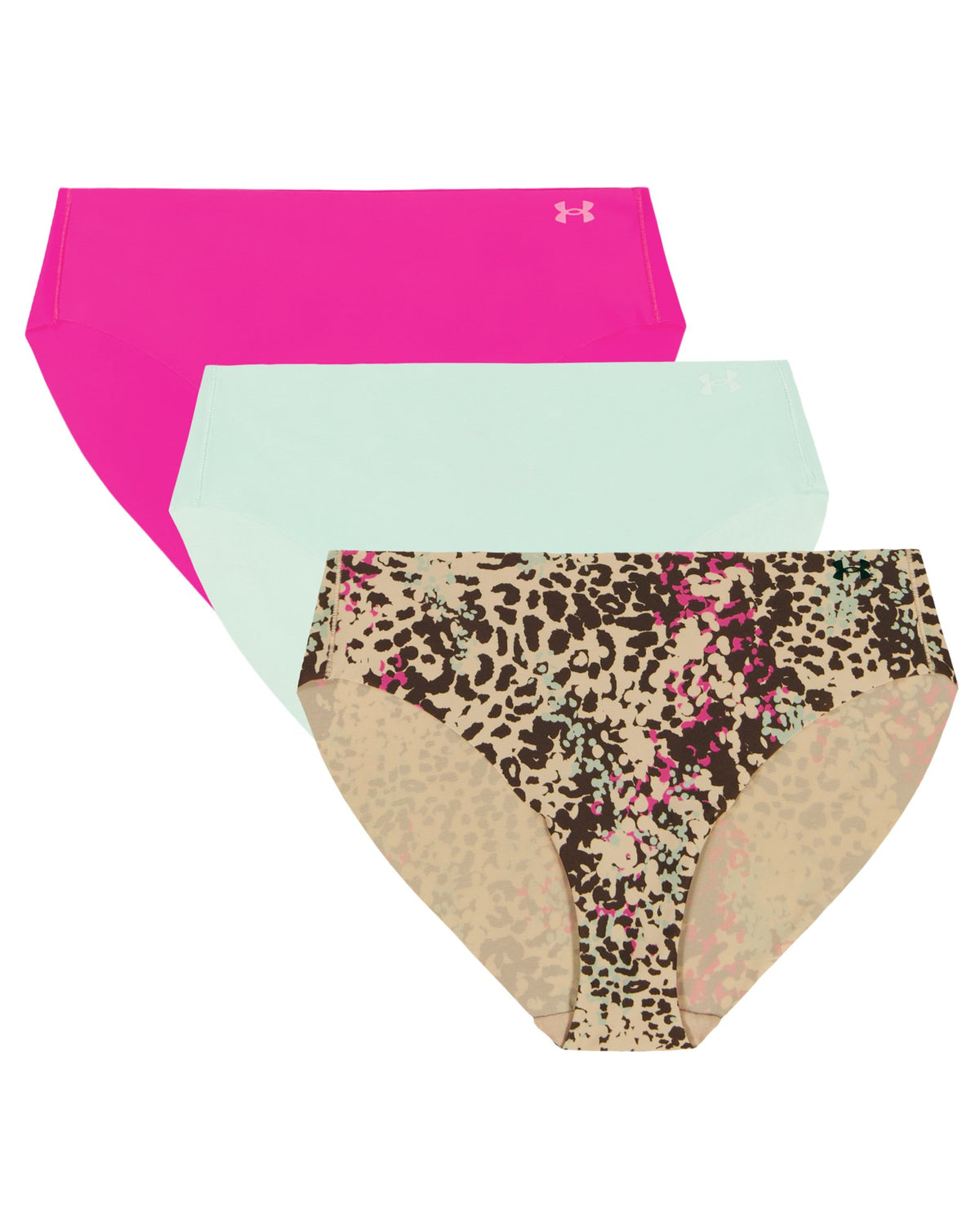 UA Pure Stretch Printed Women's 3-Pack No Show Bikini - Brown