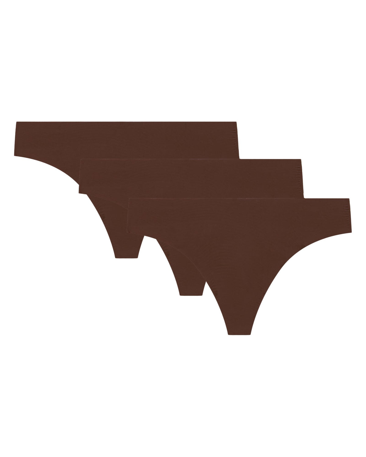 UA Essential Stretch Women's 3-Pack No Show Thong - Brown