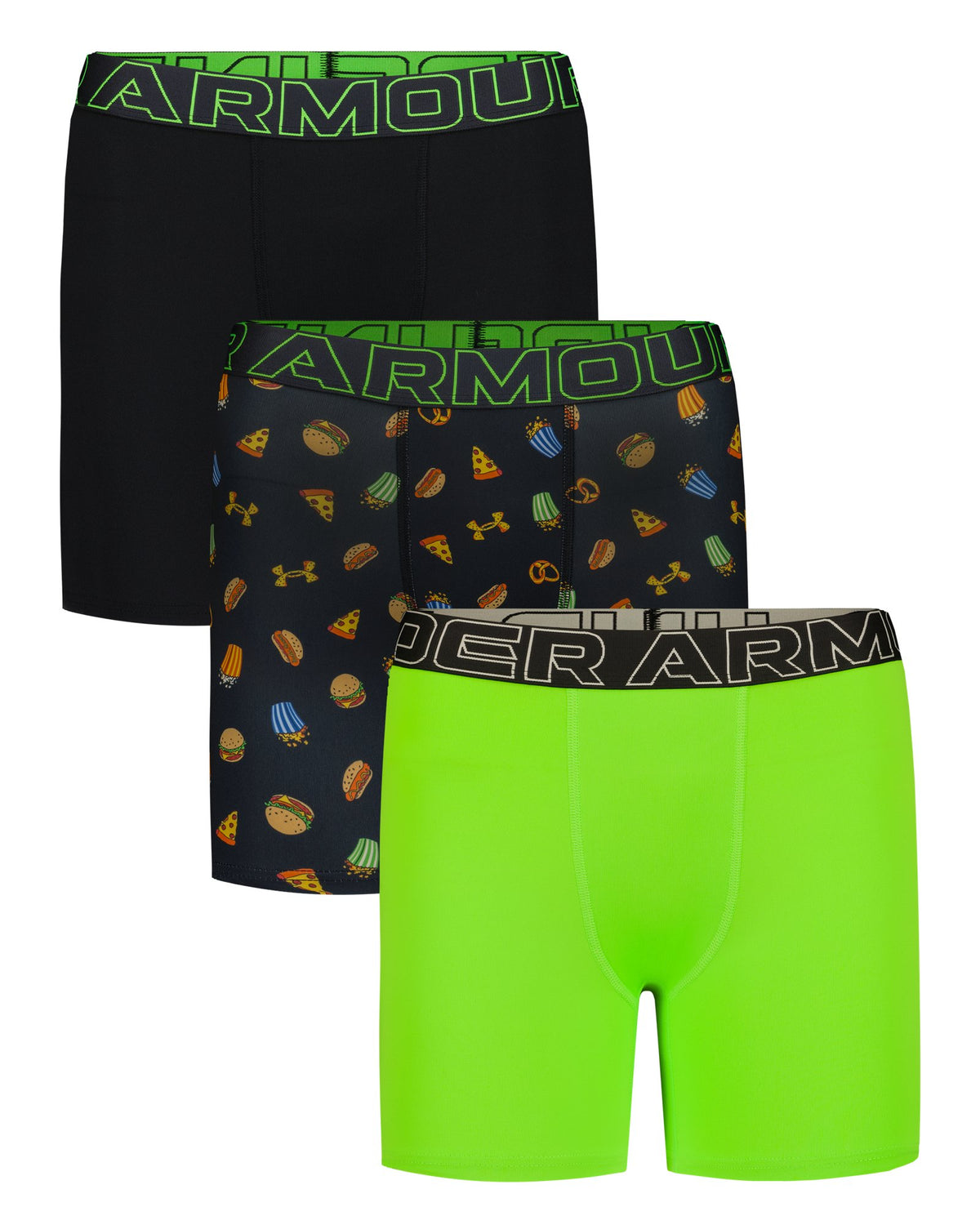 UA Performance Tech™ Printed Boys' 4" Boxerjock® - Black