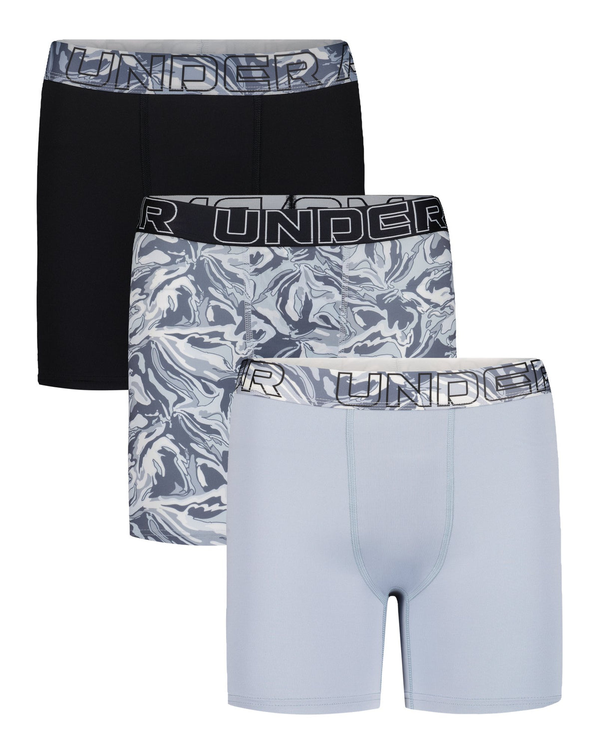UA Performance Tech™ Printed Boys' 4" Boxerjock® - Gray