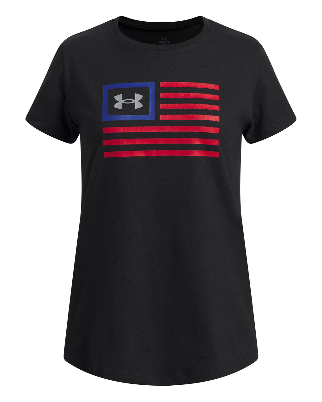 UA Freedom Flag New Girls' T-Shirt - Black