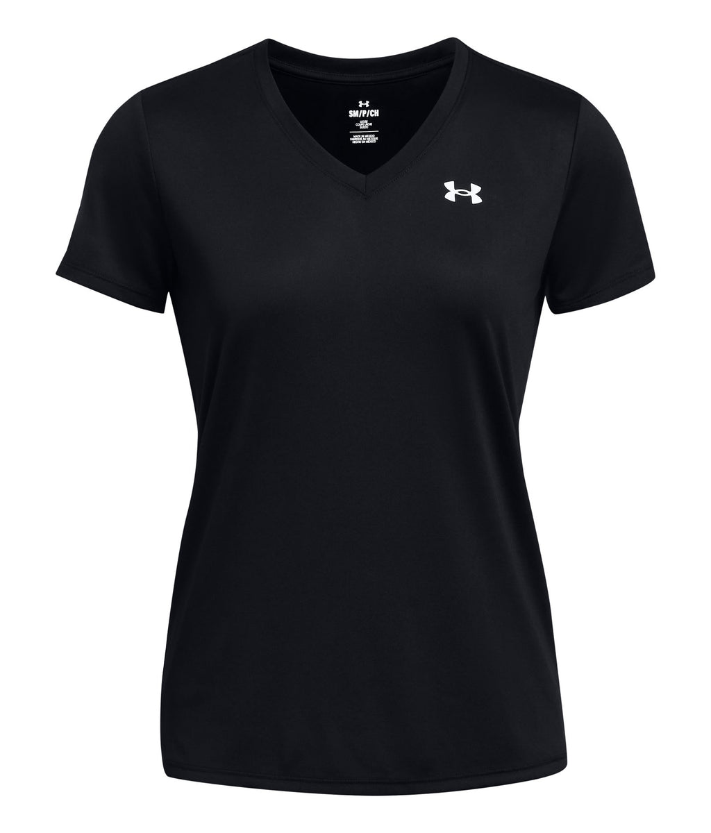 UA Tech™ Women's V-Neck Short Sleeve - Black