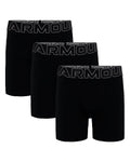 UA Performance Cotton Boys' 4" 3-Pack Boxerjock® - Black