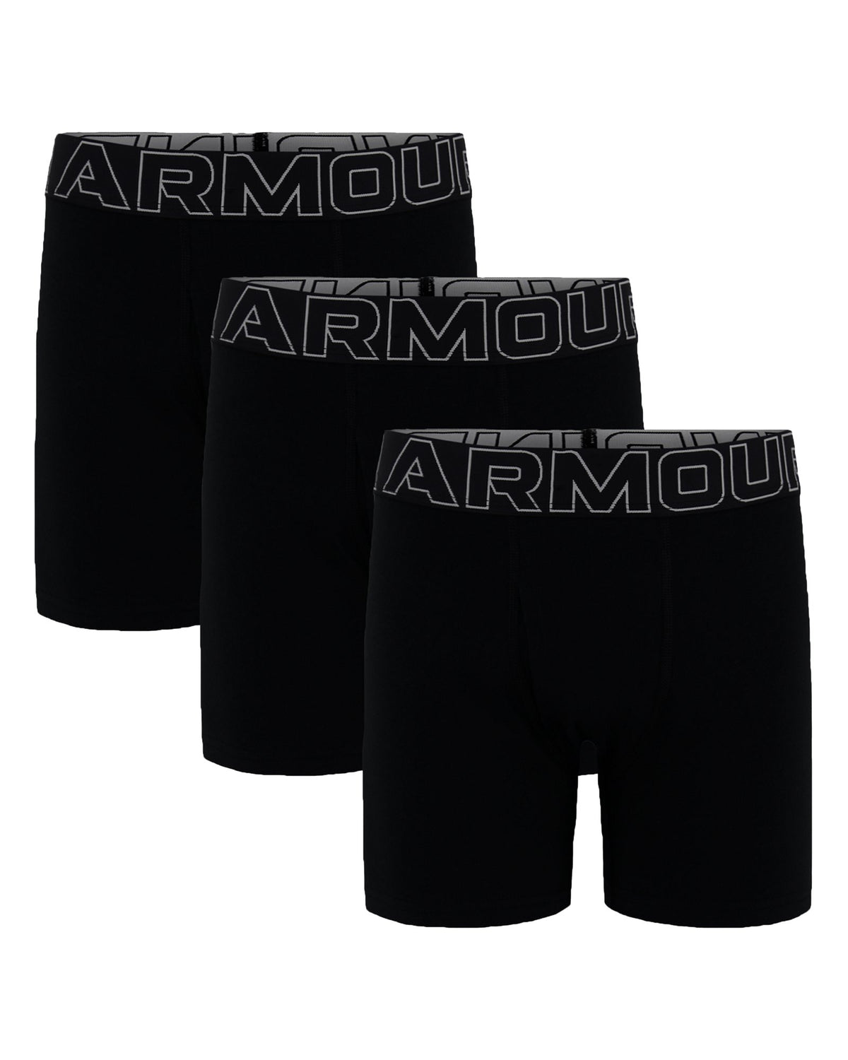 UA Performance Cotton Boys' 4" 3-Pack Boxerjock® - Black