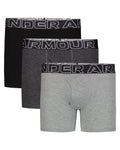 UA Performance Cotton Boys' 4" 3-Pack Boxerjock® - Gray