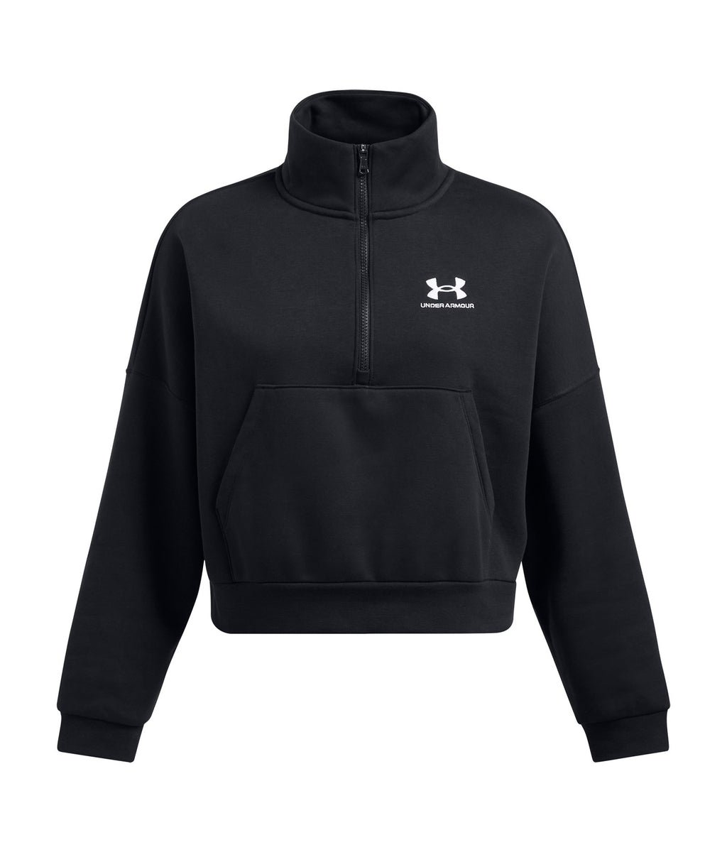 UA Icon Fleece Women's Oversized ½ Zip - Black