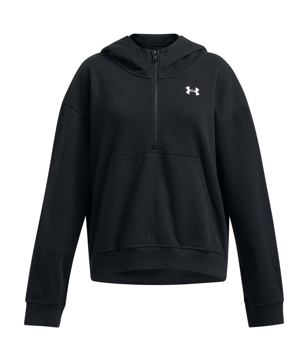 UA Rival Fleece Textured Girls' ½ Zip - Black