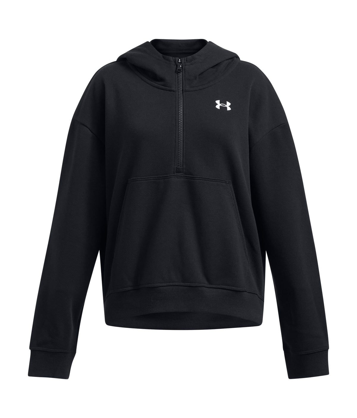 UA Rival Fleece Textured Girls' ½ Zip - Black