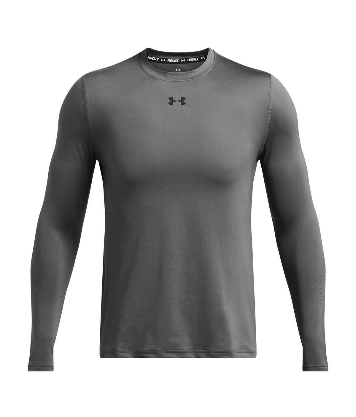 UA Hockey Grippy Men's Fitted Long Sleeve - Gray